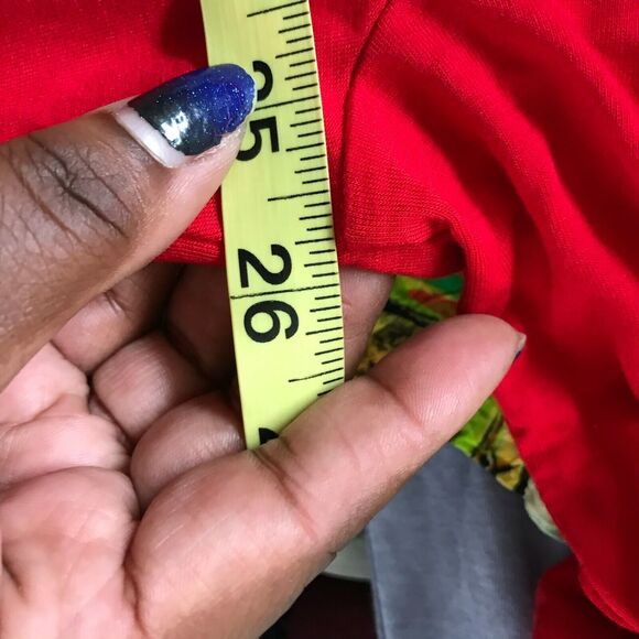 Avenue Shirt Womens Sz 22 24 Red Stretch Knit Beaded Rhinestone Neckline Tunic - Picture 10 of 11